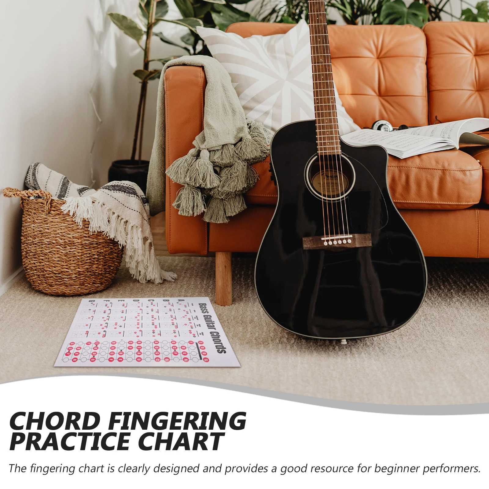 

Bass Guitar Chord Chart Poster Clear Design Common Chords Learning Accessory for Novice Players Chord Chart