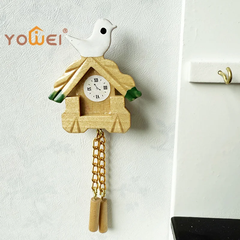 Reloj Decorativo con Forma de Pájaro para Casa de Muñecas, Mueble en Miniatura 1:12, Modelo para Casa de Muñecas