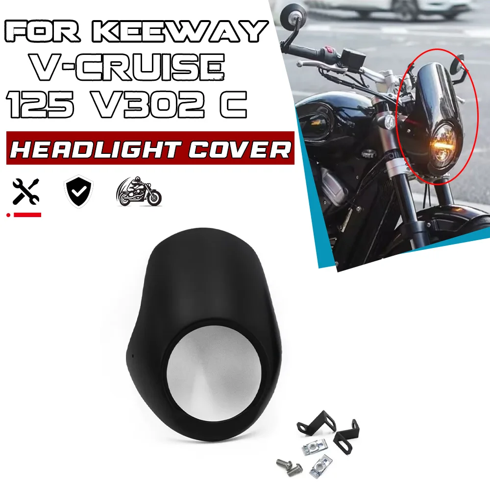 For KEEWAY V-CRUISE 125 V302 C modified black headlight fairing for v-cruise 125 v302 c