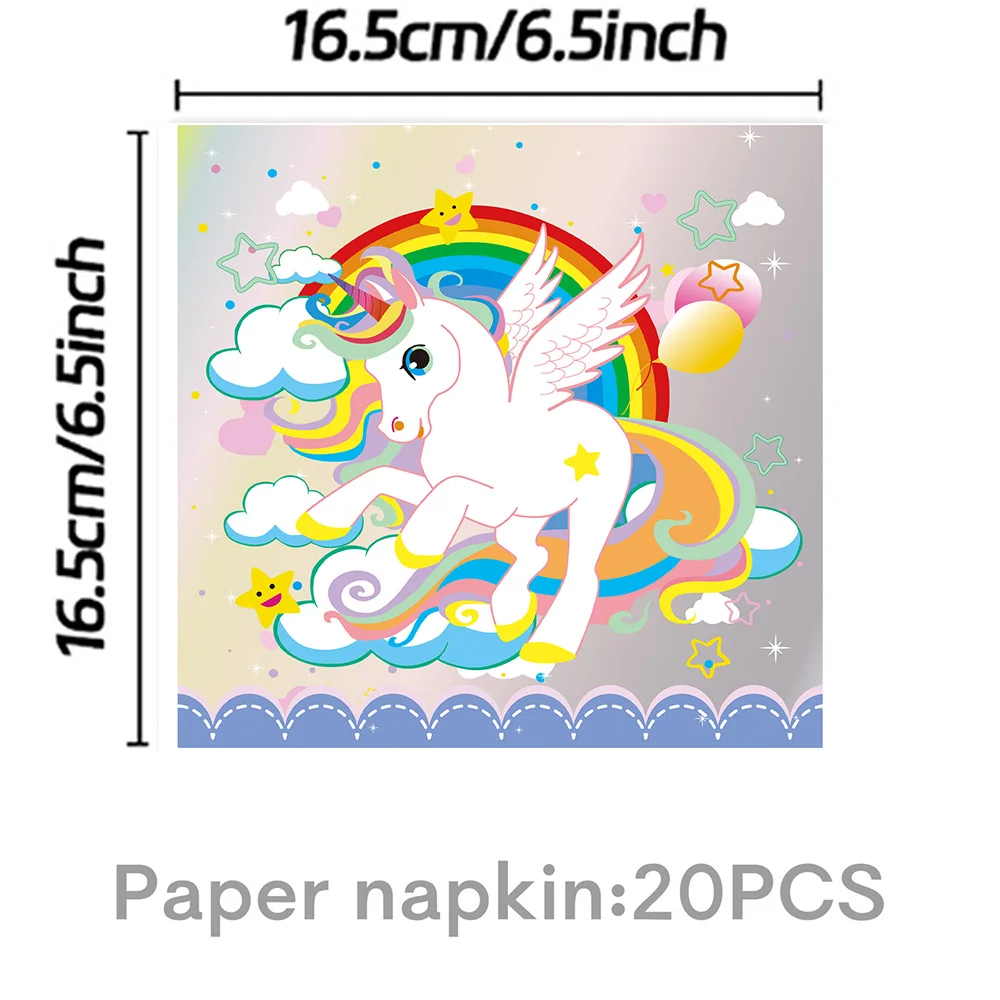 Cartoon Rainbow Unicorn Birthday Decoration Balloon Unicorn Plate Tablecloth Cake Decoration Party Supplies Birthday Gift view 4