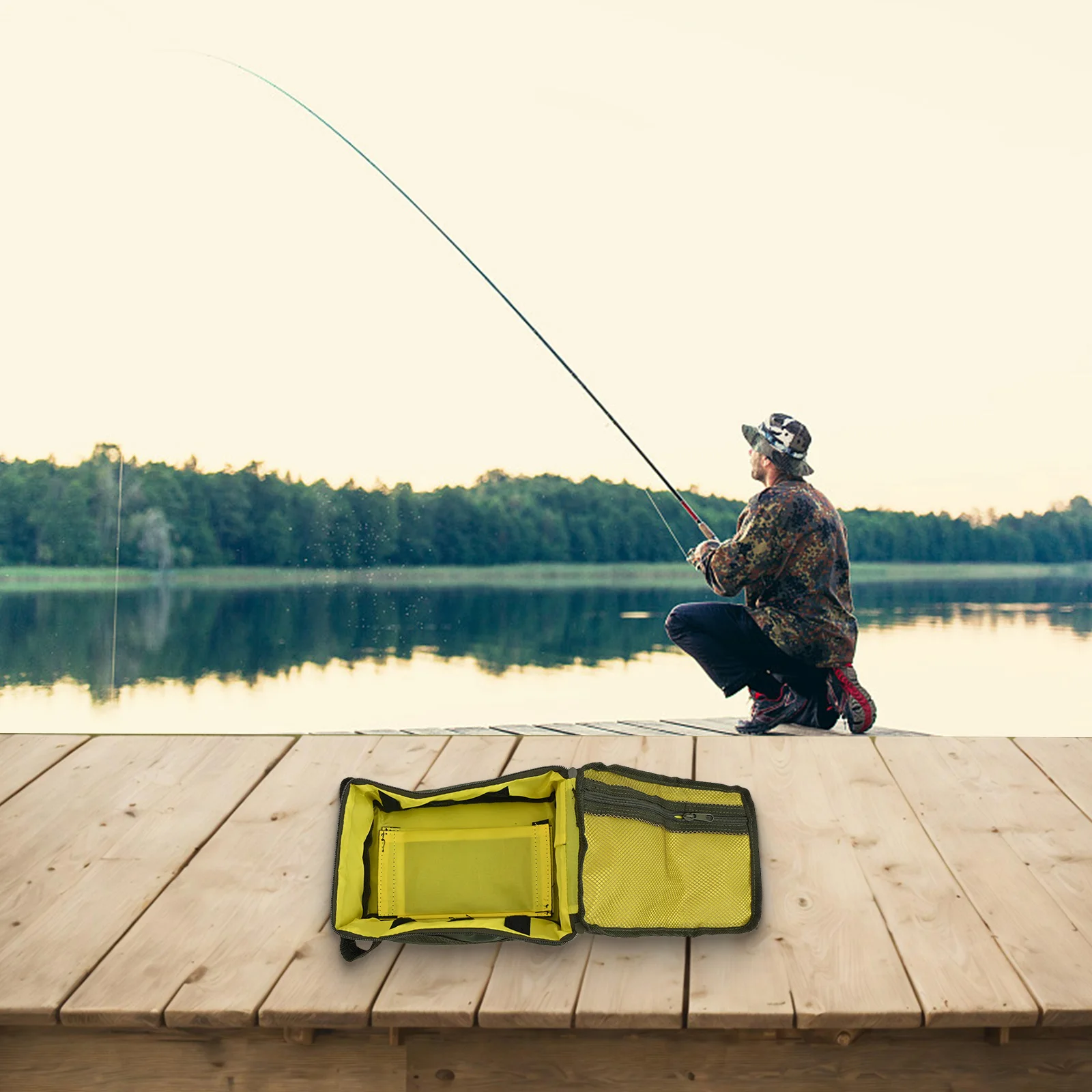 Fishing Tackle Bag Large Capacity Bag 22.8*10.30*15.50cm Fishing Lure Bag Portable Design Wear-resistant Material