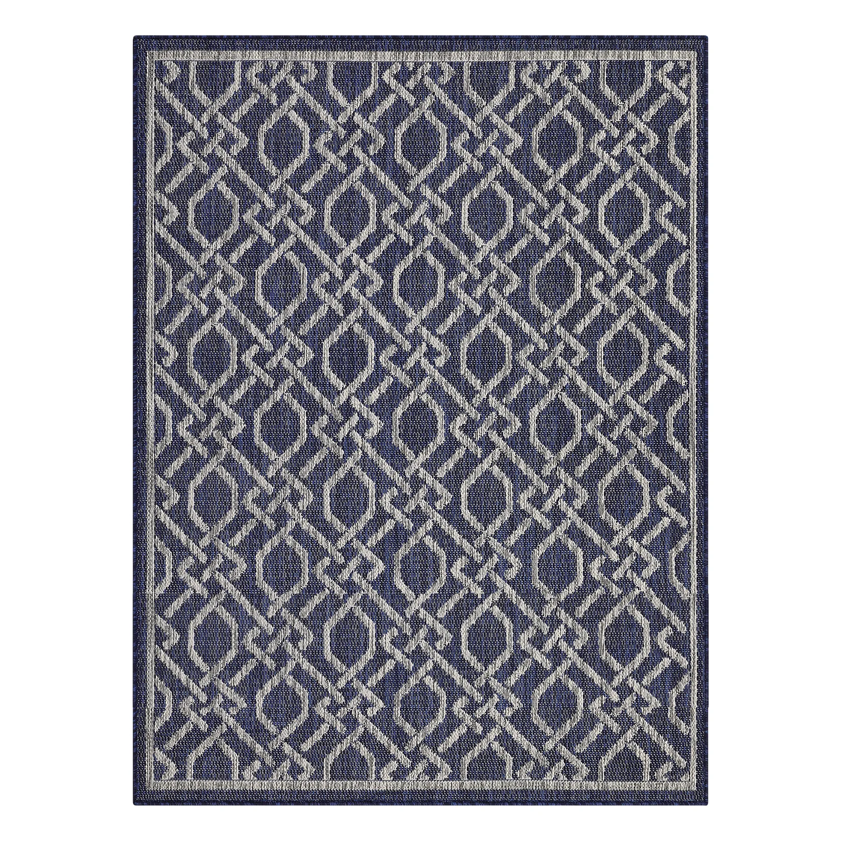 Outdoor 2'3''x7'3'' Geometric Textured Weave Indoor/Outdoor Rug Modern Non Shedding Patio Rug Easy Cleaning Carpet for Backyard