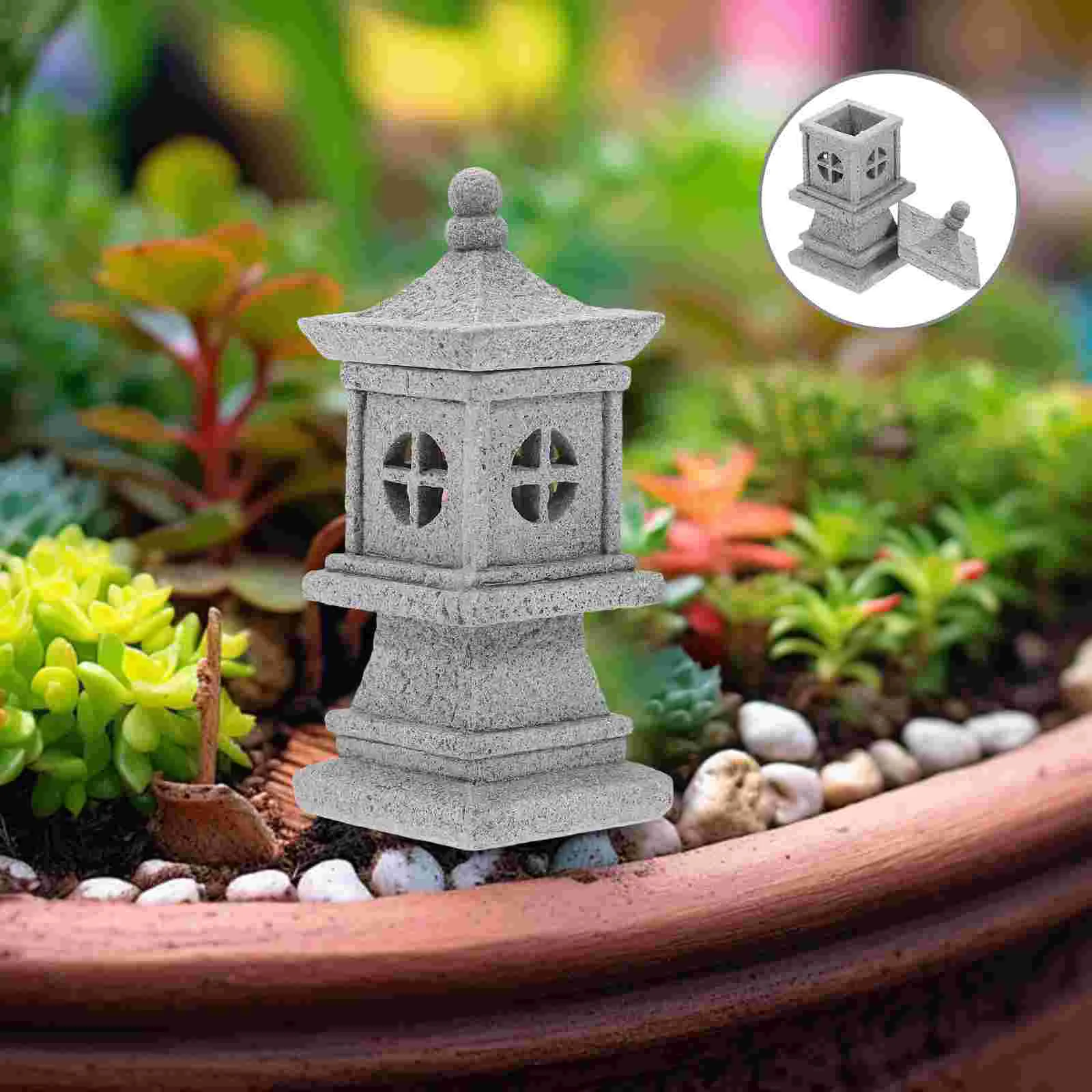 

Xiaoshiting Miniature Pavilion Statues Zen Garden Decor Sand Table Model Home Decoration