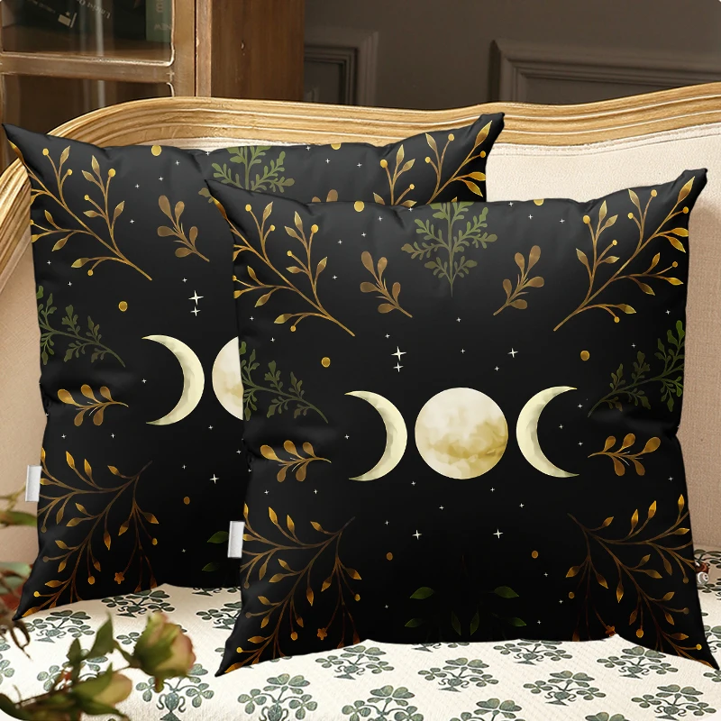 Triple Moon Phase Flower Cushion Case Pillowcase Home Sofa Office Cushion Pillow Cushion Cover Wholesale Art Home Decoration