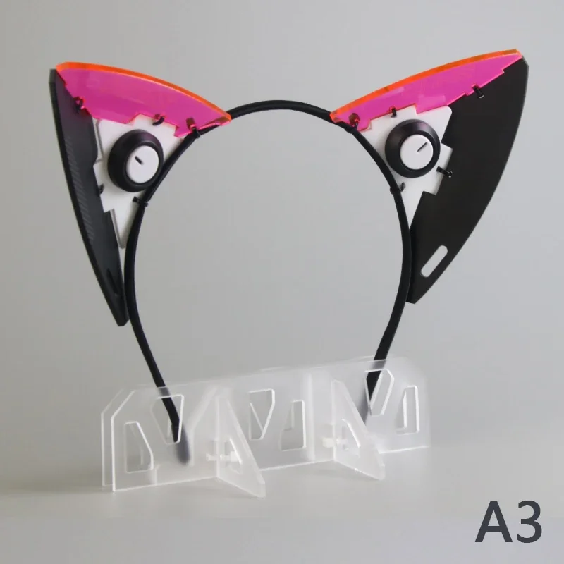 Cyberpunk Cosplay Mask Headband Functional Mechanical Cat Ears Hairband Central Town Tactical Craft Prop Music Festival Headwear