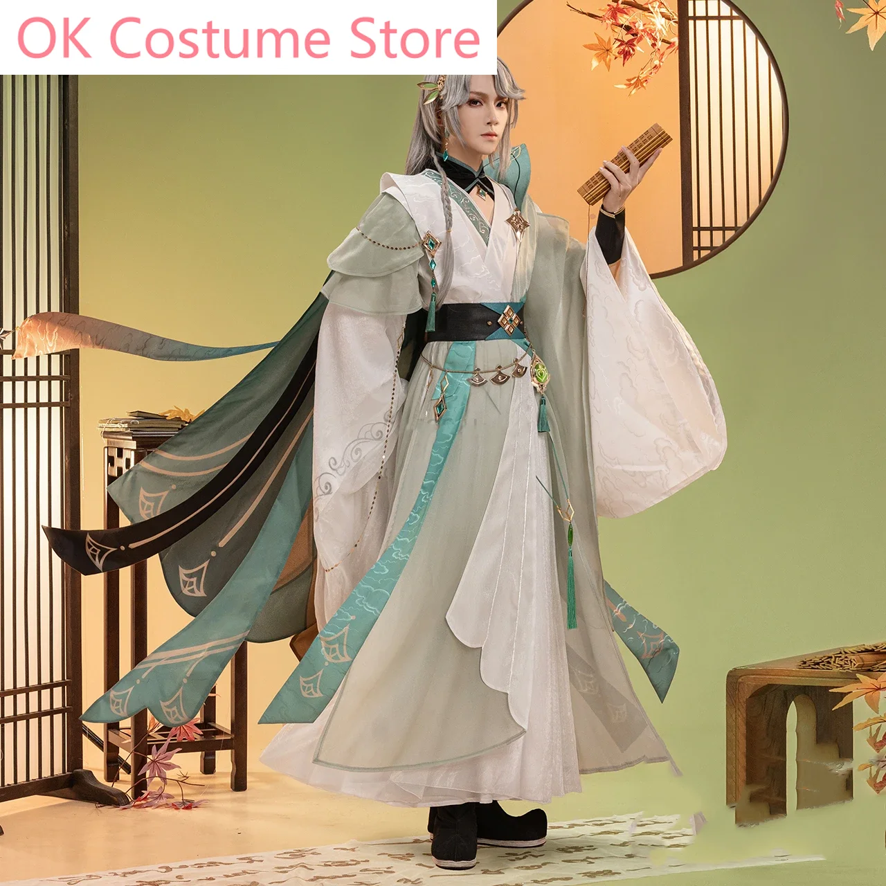 Genshin Impact Alhaitham Ancient Han Eelements Gorgeous Uniform Cosplay Costume Halloween Party Role Play Outfit Men