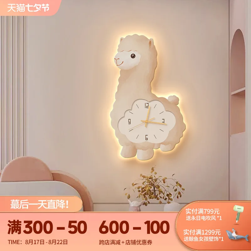 Wifi dijital duvar saati çocuklar ahşap hayvan Modern aydınlık duvar saati sevimli Led dekorasyon Orologio Da Parete oturma odası mobilya