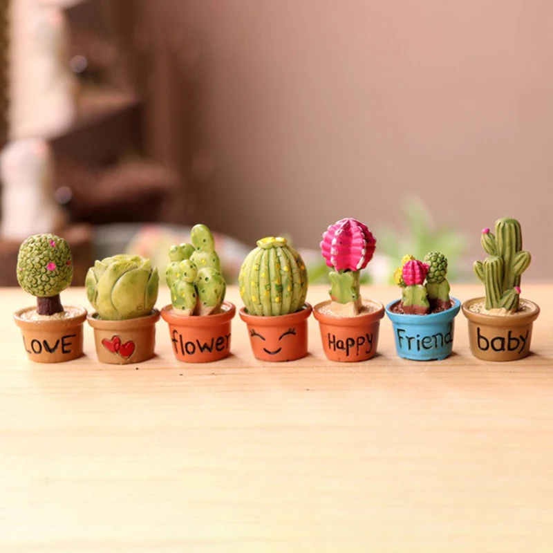 5Pcs Miniature Succulent Plant In Pot For Dollhouse Furniture Decoration Home