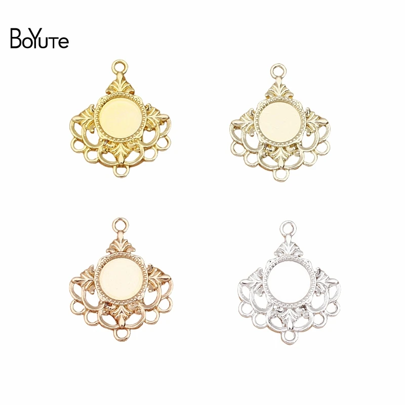 

BoYuTe (100 Pieces/Lot) 20*25mm Alloy Blank Pendant with 8mm Blank Base Diy Jewelry Accessories Handmade Materials