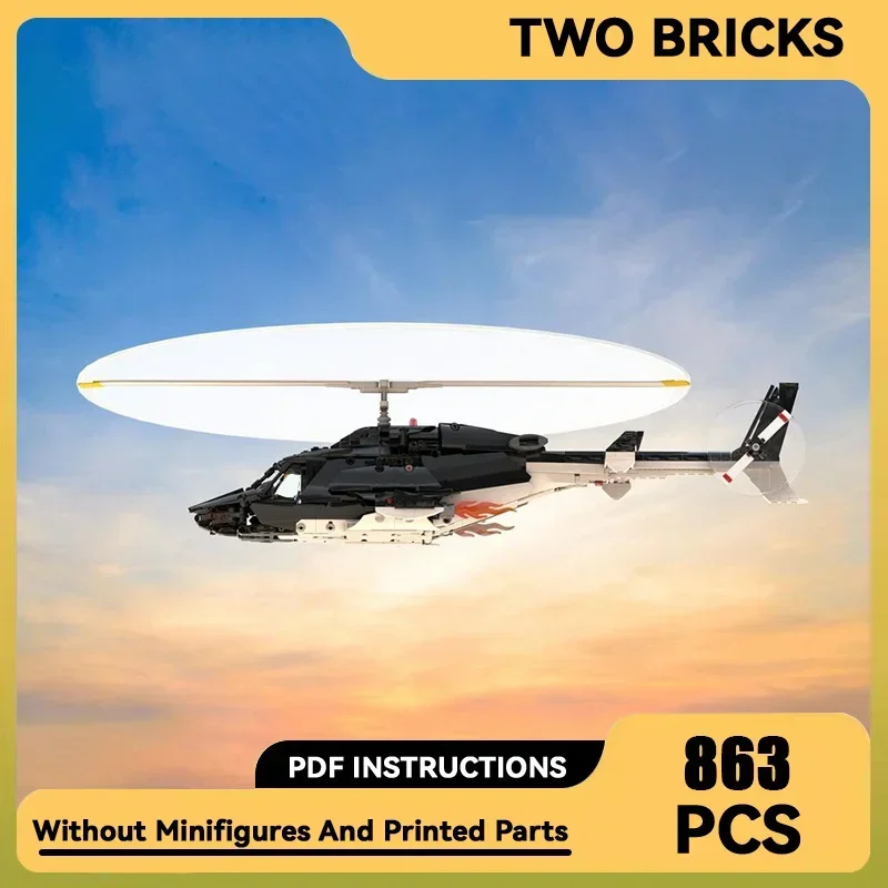 Military Aircraft Model Moc Building Bricks Special Ops Helicopter Airwolf Technology Blocks Gift Christmas Toy DIY Set Assembly