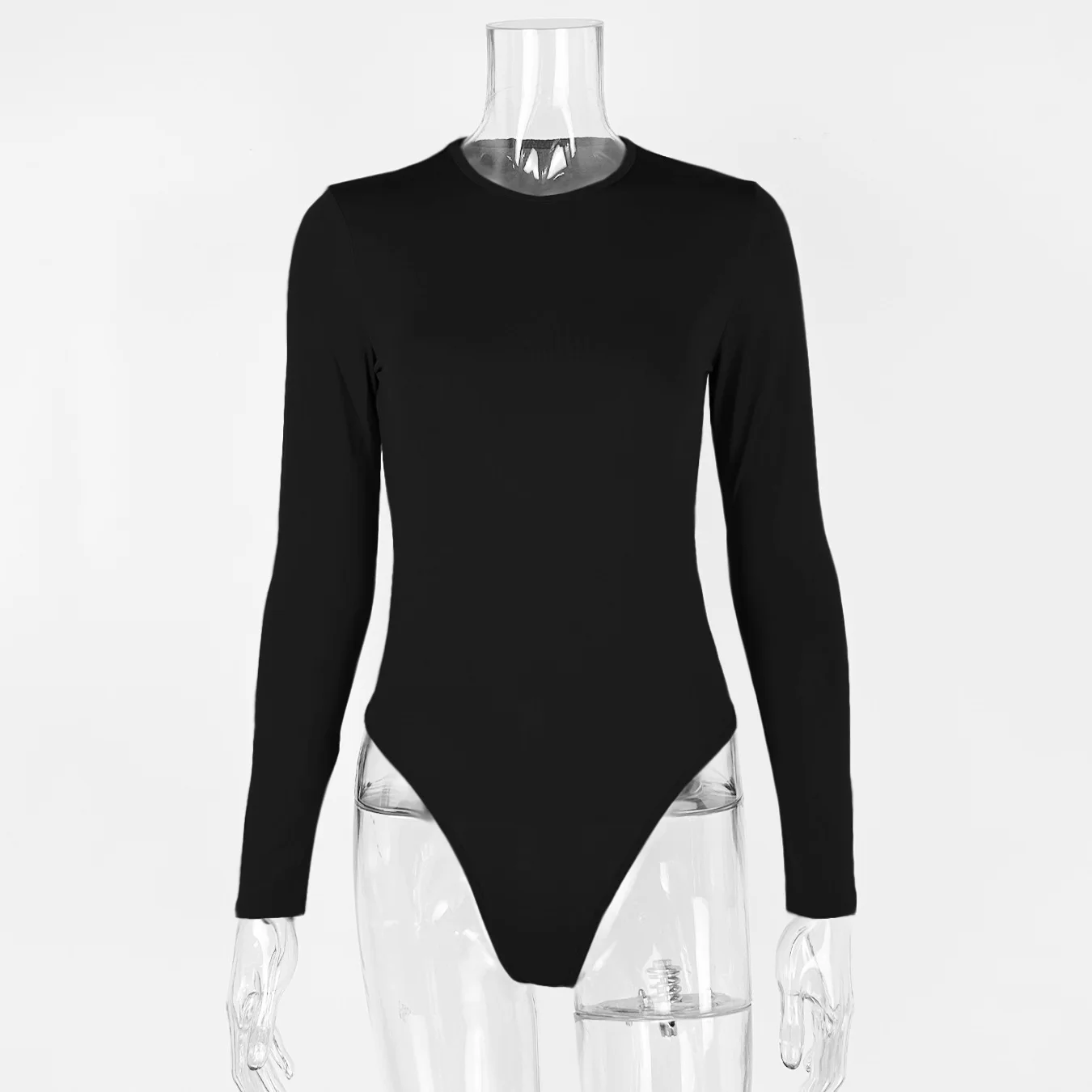 Seksowne, dopasowane body z długim rękawem dla kobiet, z okrągłym dekoltem, obcisłe body, białe, czerwone, czarne, khaki, topy damskie.