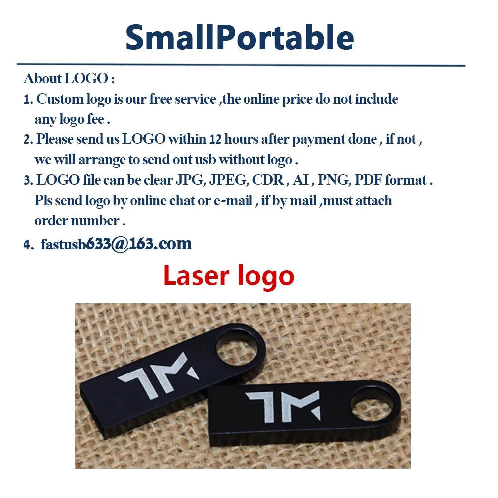 Custom LOGO 10 Pack Metal Waterproof USB 2.0 Memory Flash Pen drive