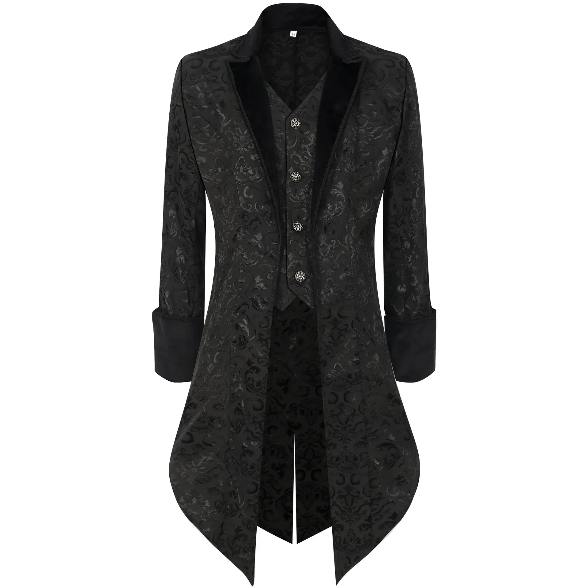 

Steampunk Men Gothic Tailcoat Trench Coat Medieval Christmas Vintage Clothing Victoria Uniform Halloween Costume Tuxedo