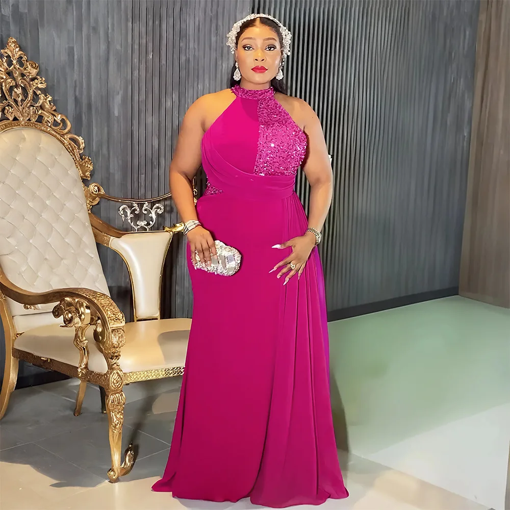 

Африканские вечерние платья для женщин, 2025 г., элегантное мусульманское платье макси в Турции, большие размеры, модное свадебное вечернее платье с пайетками Дашики