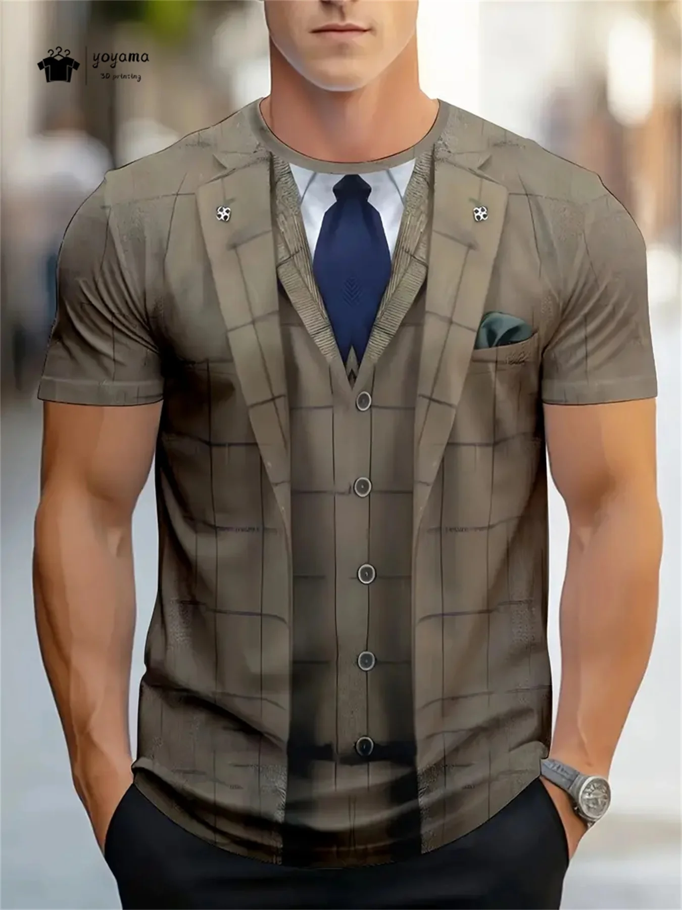 

Fashion Fun Men's T-Shirt 3D Suit Tie Printed Short Sleeve Tee Party Tops Summer Men's Street Casual T-Shirt Oversized Clothing