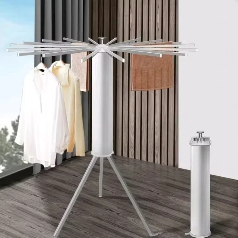 

Mini Telescopic Stand Coat Hanger，Umbrella Folding Clothes Drying Rack,Aluminium 6 Rods Pants Hangers For Travel Space Saving