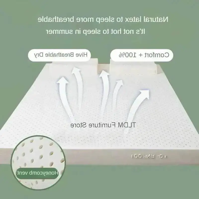 Dust Thailand Naturlatex Anti-Milben-Matratze 10/12cm Dicke Gummi-Matratzenauflage Doppel 1,5/1,8m Schlafmatte Heim-Tatami-Pad
