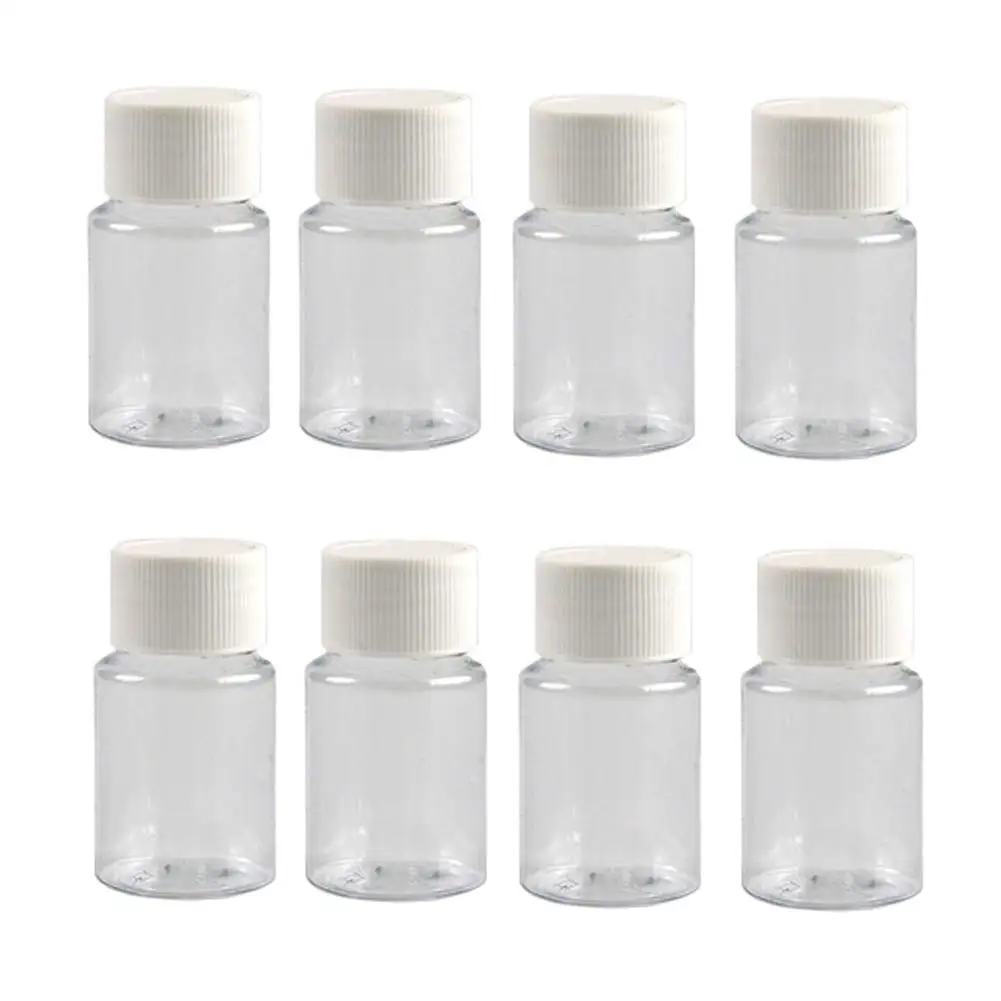 100Pcs 15ml-100ml Empty Transparent Plastic Pill Bottle Solid Powder Bottle Can Be Refilled Candy Cereal Food Dispenser Bottle