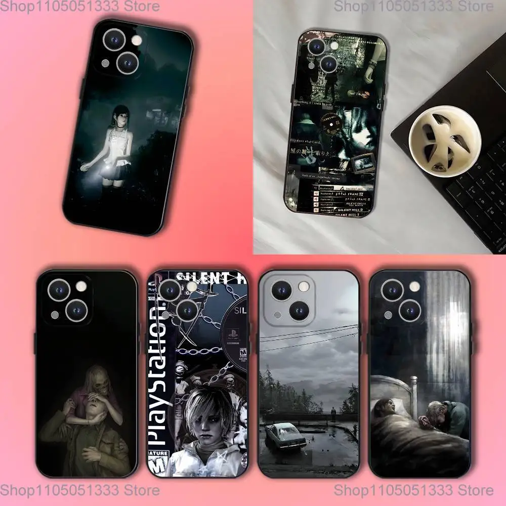 

S-Silent Horror Hill Game Phone Case For iPhone 17,16,15,14,13,12,11,Pro,XS,Max,XR,Plus,E,SE4,Mini Black Soft Cover