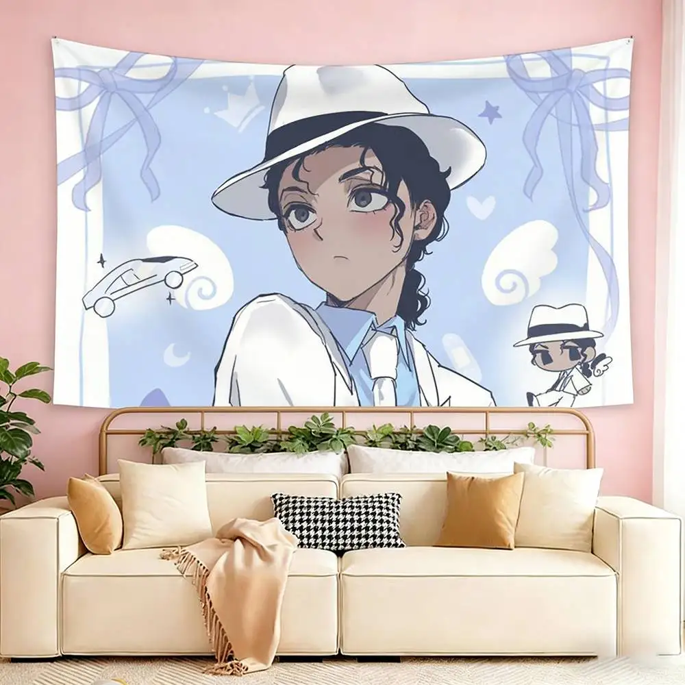Cute Chibi M-Michael Jackson   Flags Wall Hanging Tapestry Outdoor Garage Room Decorative flag Background Blanket