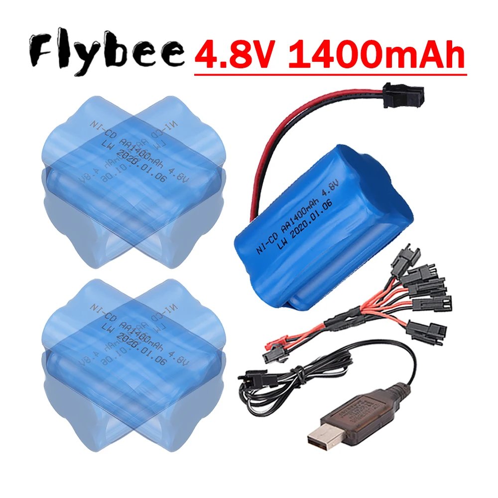 4.8v 1400mah NiCD Battery / 4.8V Charger For Rc toys Cars Tanks Robots Boats Guns Ni-MH AA 4.8v Rechargeable Battery Pack