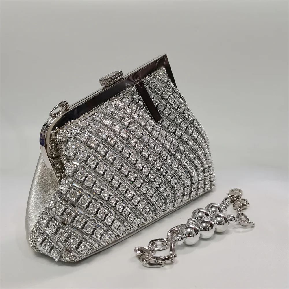 2024 Latest Irregular Diamond Women\'s Clutch, Women\'s Rhinestone Tote, Crossbody Bag Everning Bag Large Capacity F313-2