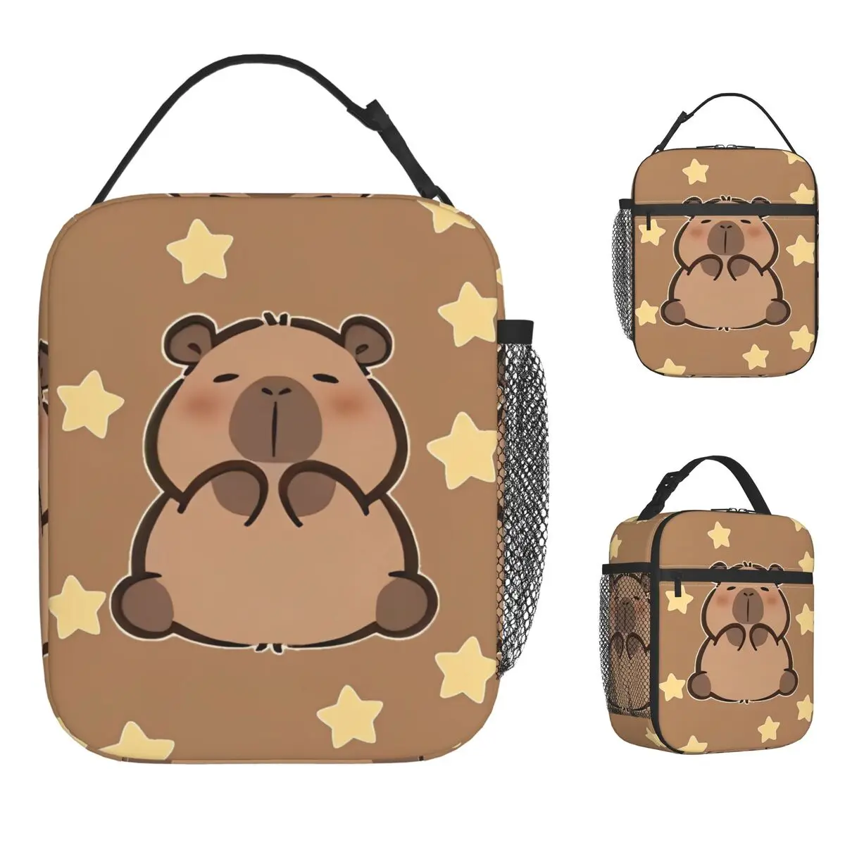 

Cute Capybara Lunch Bag Fashion Lunch Box For Child Picnic Portable Zipper Cooler Bag Oxford Designer Thermal Tote Handbags