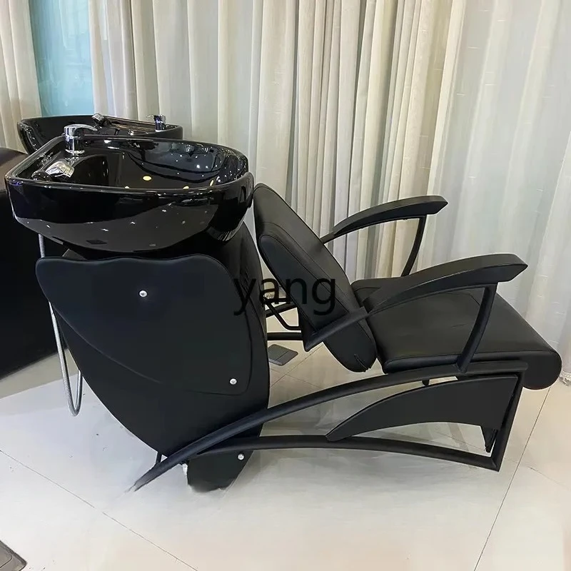 lmm1  shampoo bed, sitting ceramic basin flushing bed, special flushing bed for hair salon