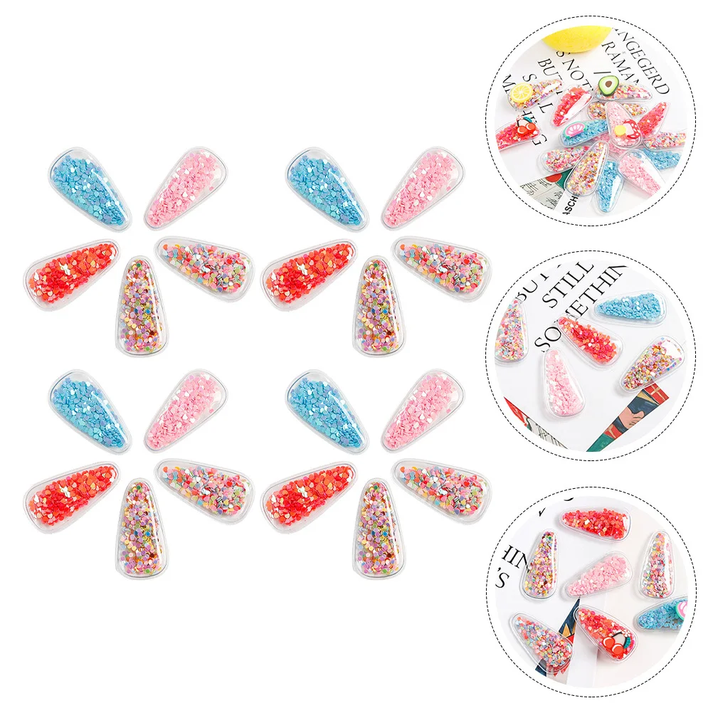 

20Pcs Clips DIY PVC Material Drop-Shaped Barrette for Women Fashionable Headwear Decoration Travel Accessory Quick