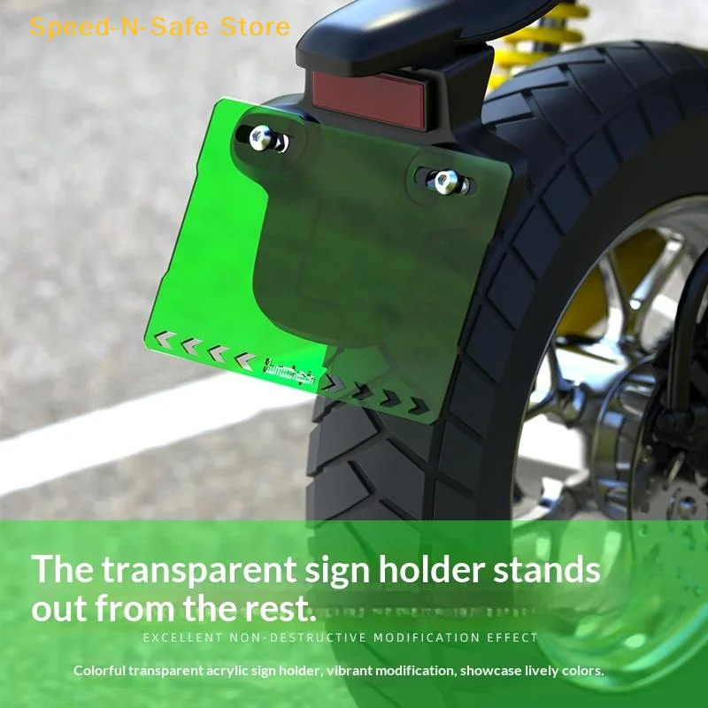 Crystal Acrylic Motorcycle License Plate Frame Universal 2 and 4 Hole Mount Anti Yellowing Transparent Holder for Road Use