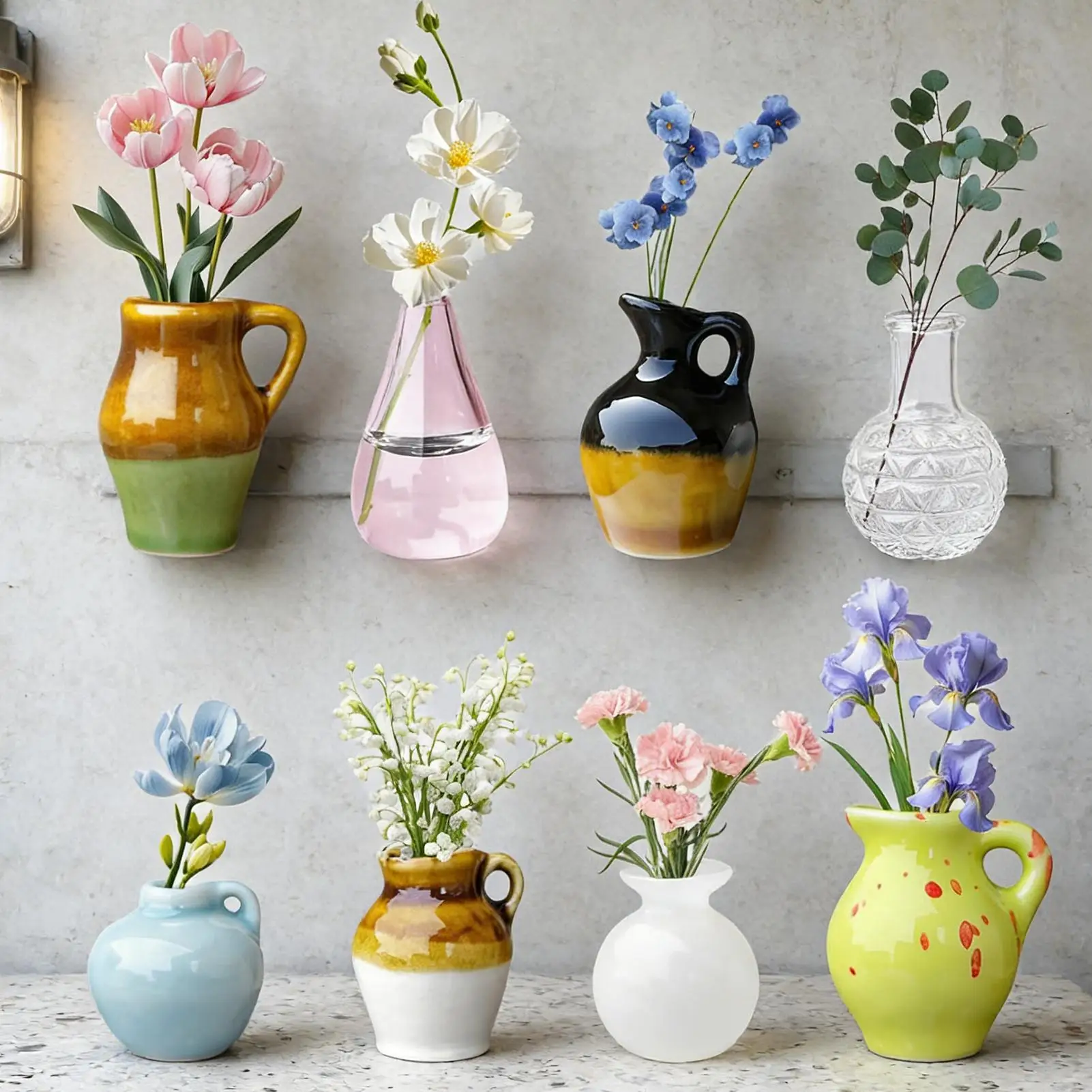 8pcs Magnets for Refrigerator Funny Vase-Shape Kitchen Magnetic Accessories Mini Vase Refrigerator Magnets for Dormitory