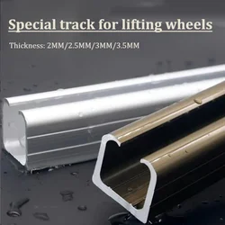 2pcs 50cm Sliding Rail Lifting Rail Sliding Door Aluminum Alloy Wooden Door Fittings Thickened Up Rail Door PulleyTrack
