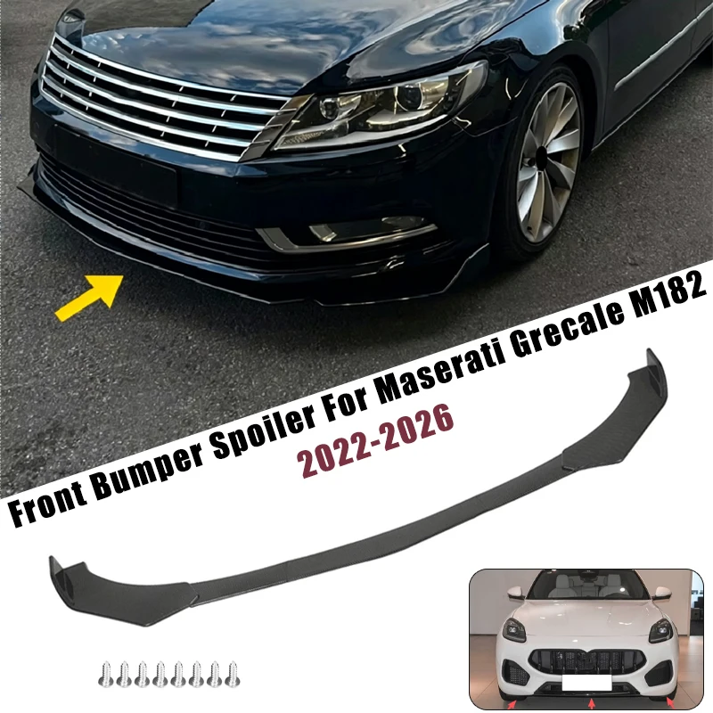 Sport Front Bumper Splitter Spoiler Lip For Maserati Grecale M182 22-26 5Pcs Adjustable Sectional Car Exterior Tuning Body Kit