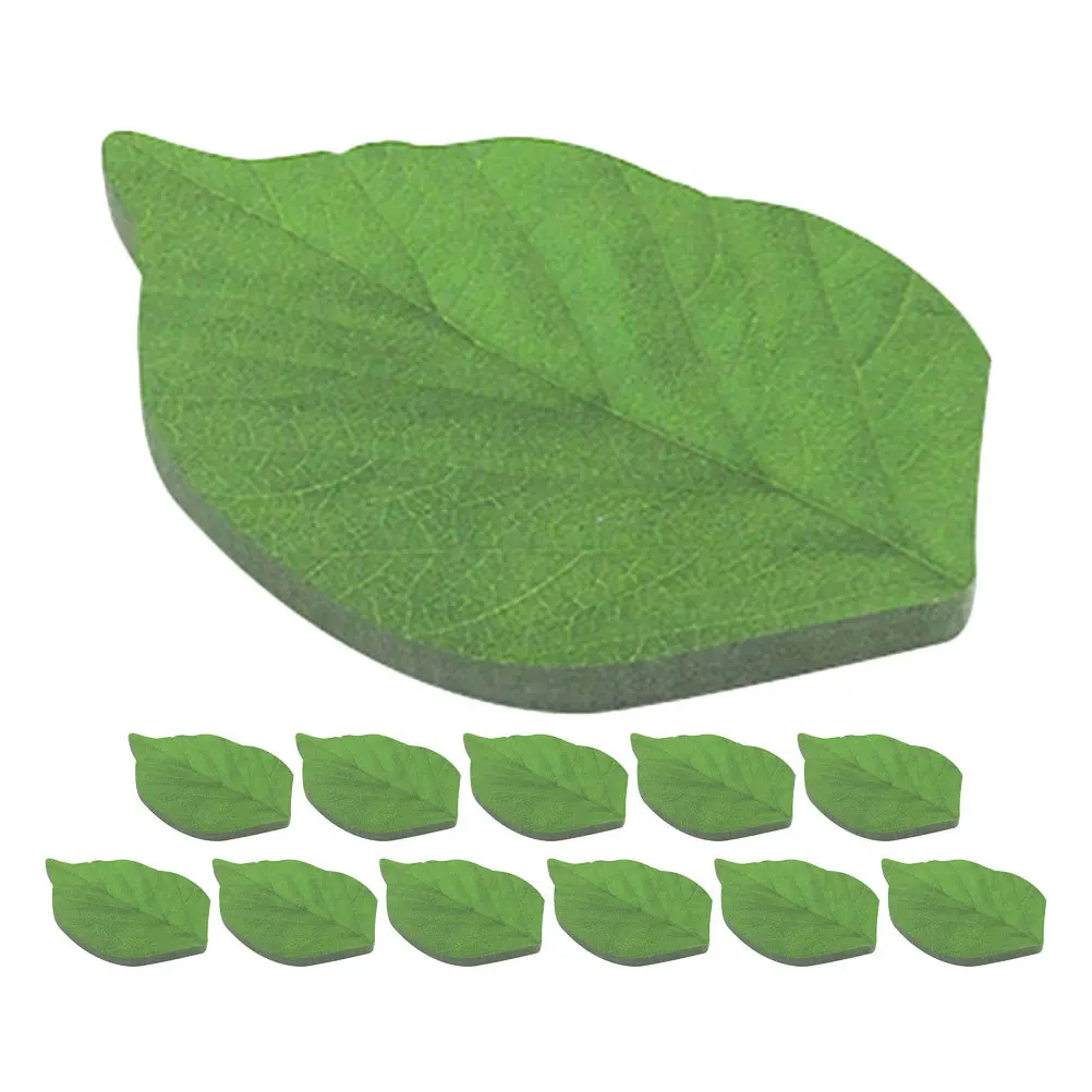 

12Packs Green Leaf Realistic Paper Memo Pads Cute Page Markers Office Home School Decorative Note Taking Supplies
