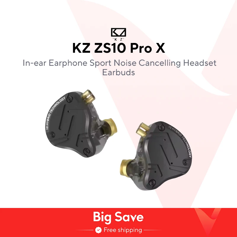 KZ ZS10 PRO X HIFI Bass Metal Hybrid In-ear Earphone Sport Noise Cancelling Headset Earbuds