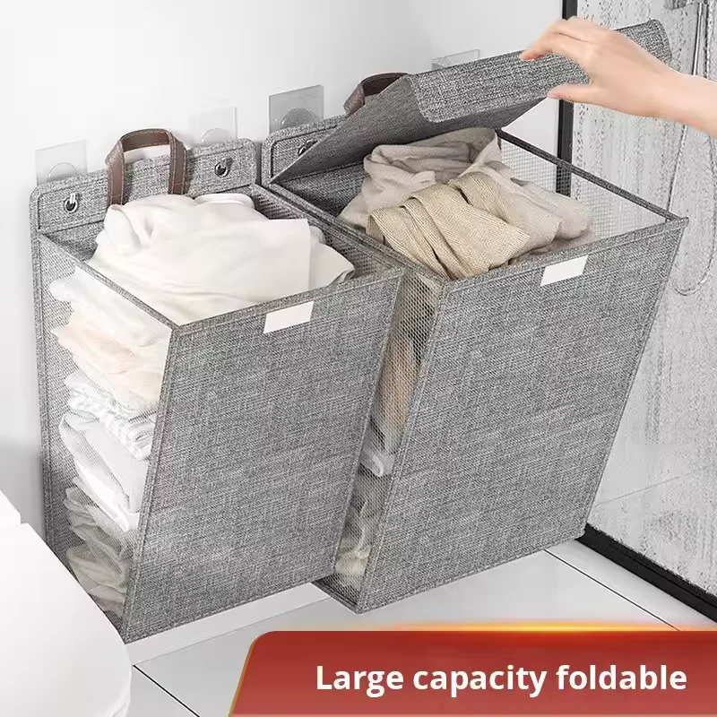 

Dirty Clothes Basket Foldable Home Dormitory Multi Functional Sorting And Storage Hanging Door Wall Clothes Basket Laundry