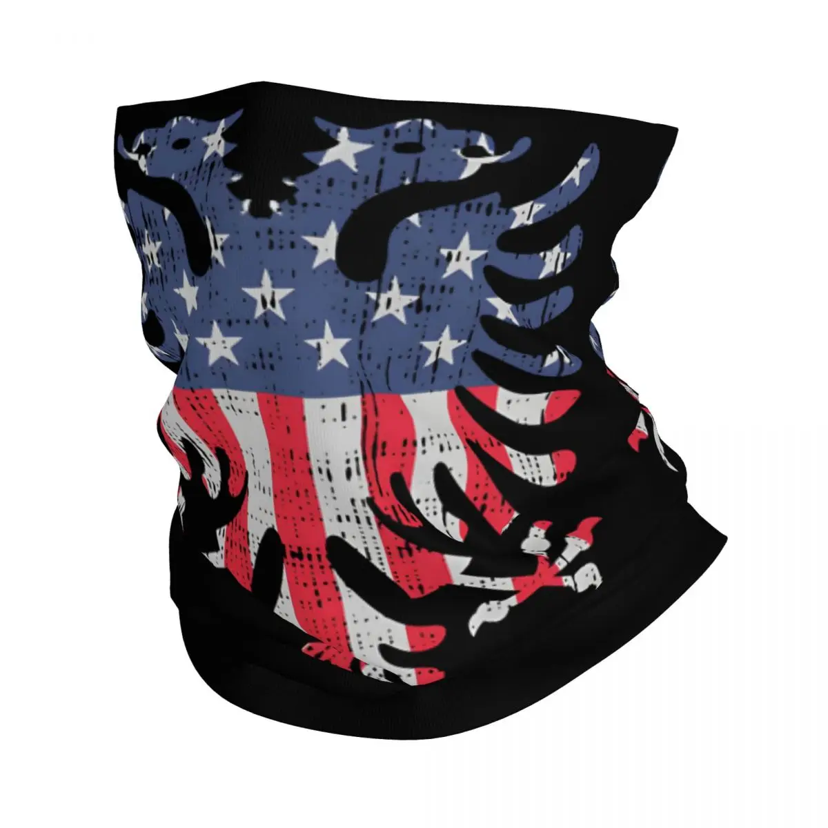 Flag Bandana Neck Gaiter Motorcycle Club Albanian Eagle Wrap Scarf Multi-use Balaclava Cycling Unisex Adult Winter