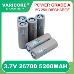 3.7V 26700 bateria litowa 5200mah wysoka moc 5c 25a Max 8c 40A rozładowanie dla latarka o silnym świetle baterii