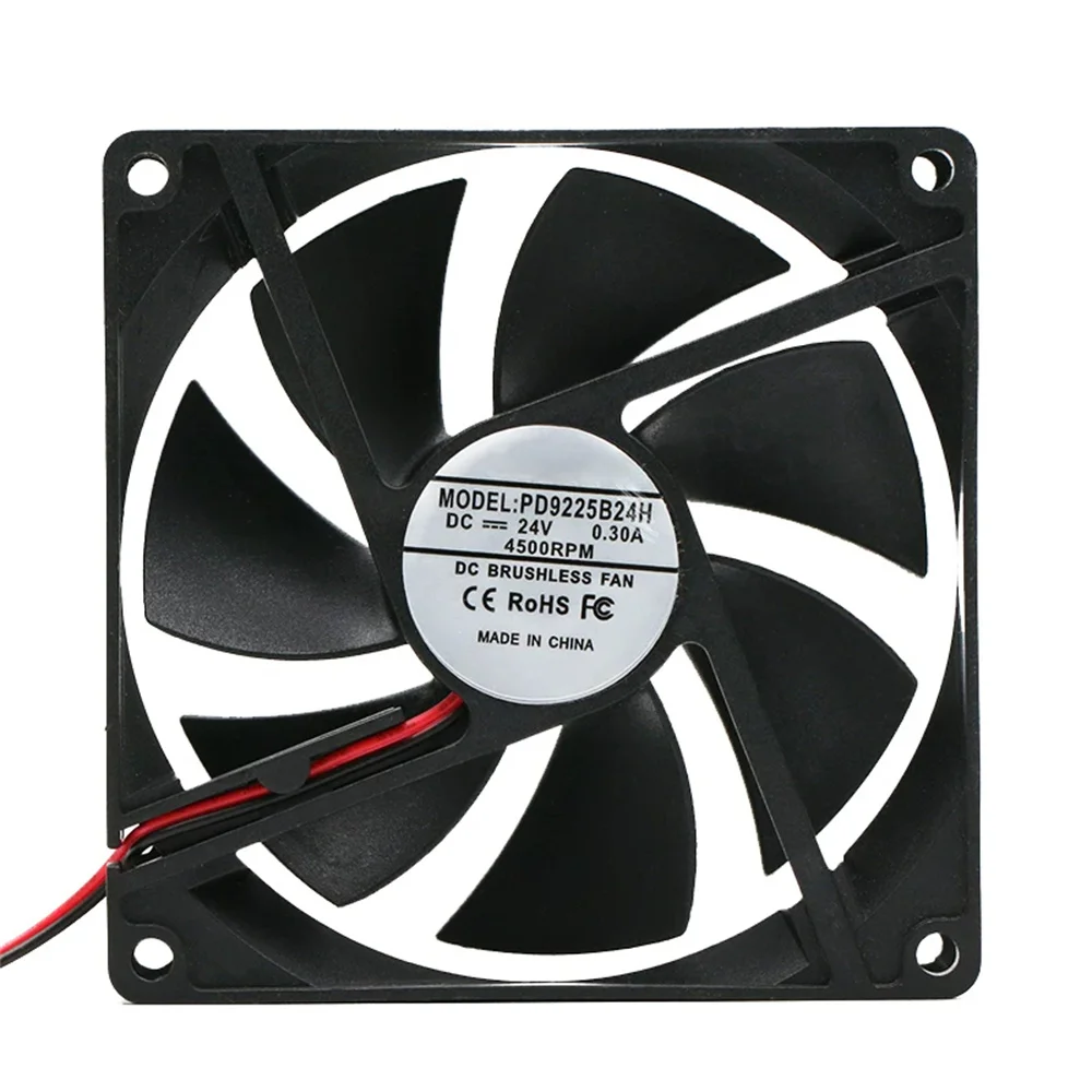 PD9225B24H DC24V 0.3A 92x92x25mm Low Noise DC Axial Fan for 3D Printer Charger Equipment Amplifier Cabinet Ventilation Fan