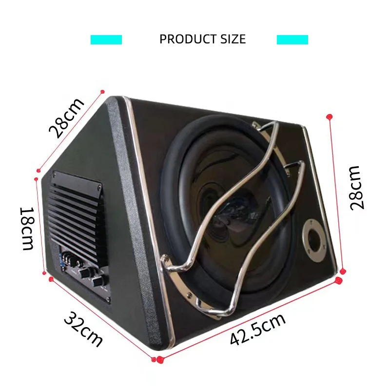 Wholesale 1200W Max Power Car Audio Subwoofer Active 10 Inch Trapezoid Subwoofers for Cars 12V