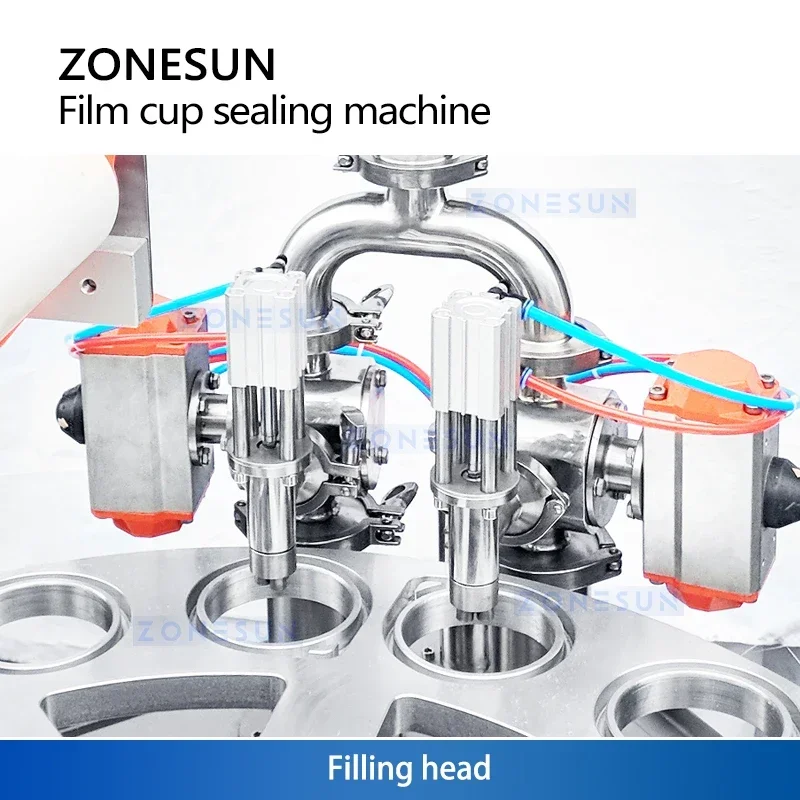 ZONESUN ZS-AFS1800 Máquina automática de llenado y sellado de tazas Máquina de llenado de tazas rotativa Máquina de sellado de tazas de yogur