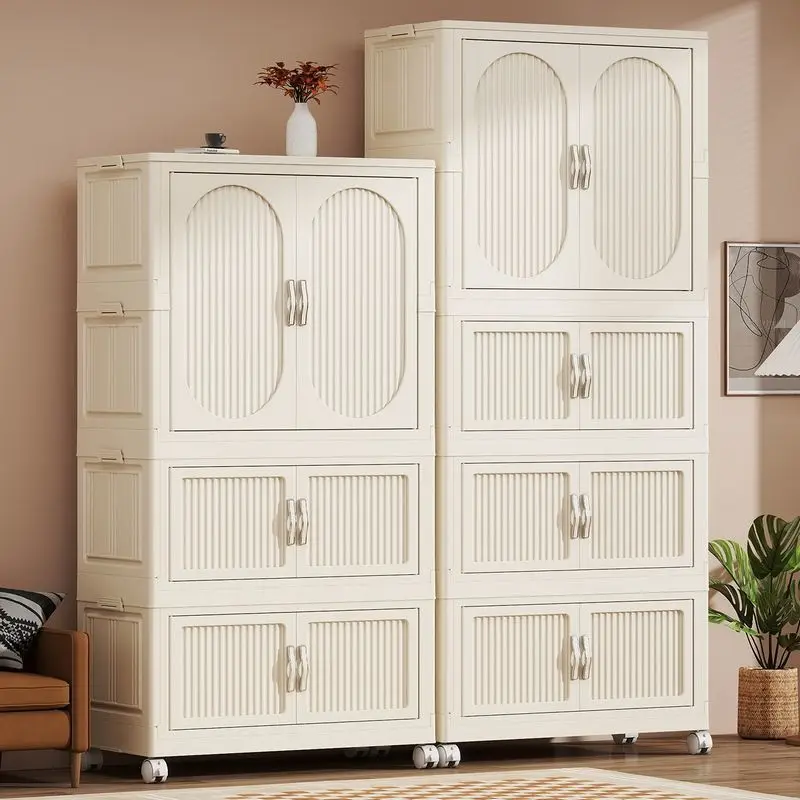 家庭用シンプルワードローブ、ベビー・子供服オーガナイザー、ベビーワードローブ、プラスチック収納、組立不要収納キャビネット