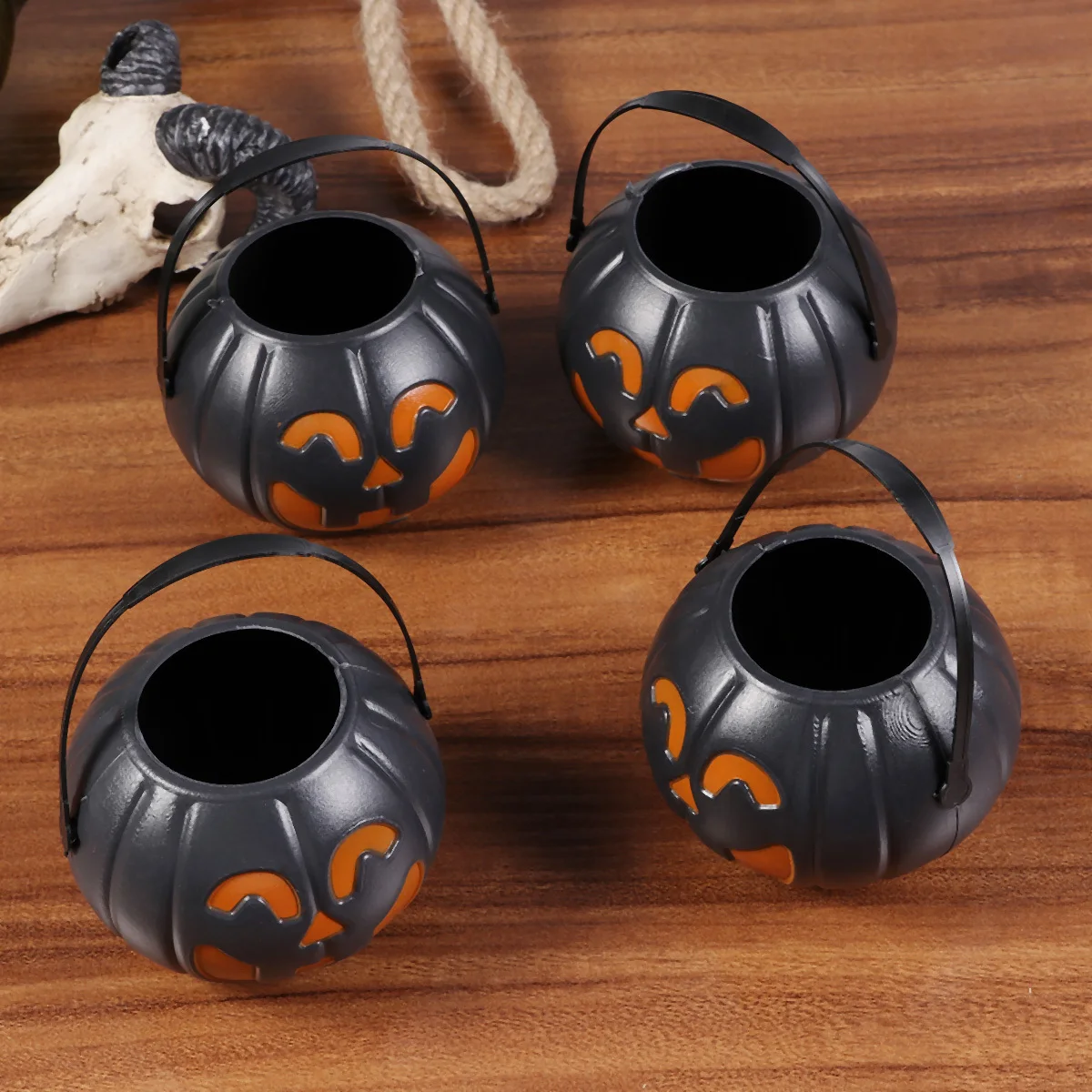

12Pcs Halloween Pumpkin Light Decoration Interesting Gift for Children Friends Festive Gatherings Pumpkin Bucket