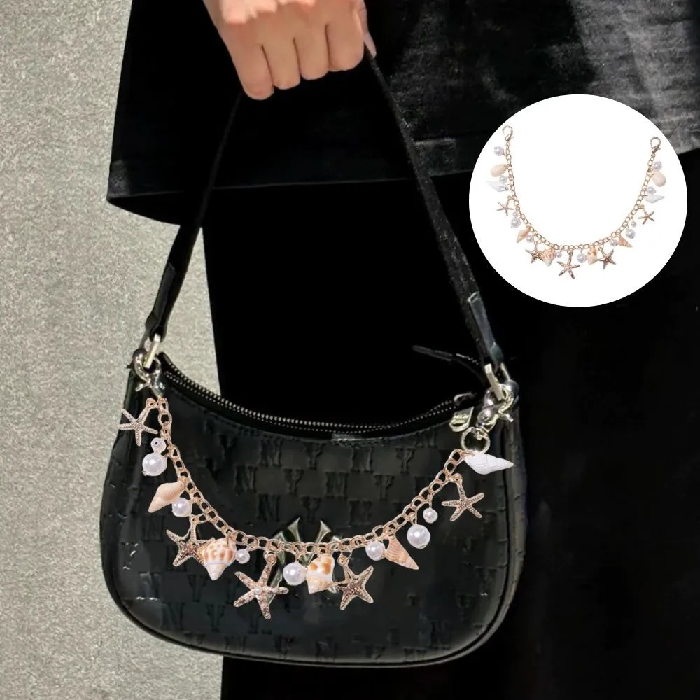 

HOT Women's Exquisite Bag Chain Imitate Starfish Conch Pearl Chain Handbags Accessories Bohemian Layered Handle Chain Bag Charms