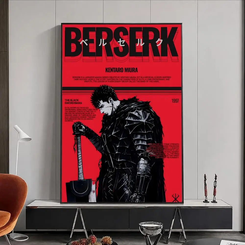 Anime Berserk Poster, Poster, Wandaufkleber, wasserfest, selbstklebend, HD-Kunst, Schlafzimmer, Bar, Dekoration – Detail 5