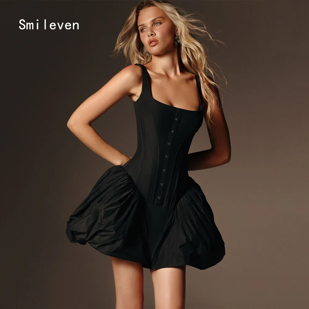 

Smileven Luxury A Line Skirt Prom Dress Sexy Square Collar Party Gowns Waist Cinching Formal Occassion Dress Customized 2026