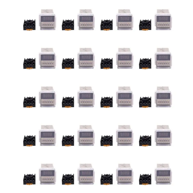 

【FAVORITE!】20X AC 220V 5A Programmable Double Delay Relay Device Tool DH48S-S