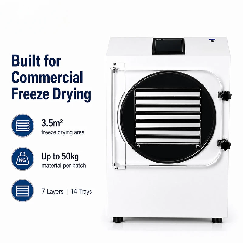HFD-35 Commercial Freeze-Drying Machine 50-55KG Batch Equipment, Suitable For Medium-Scale Food Processing Production