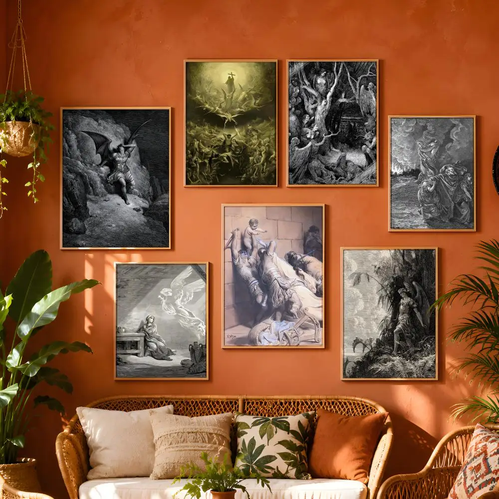 Gustav Dore Satan Paradise Lost Monster Wall Art Modern Kitchen Gift Residue Free Industrial Durable Poster