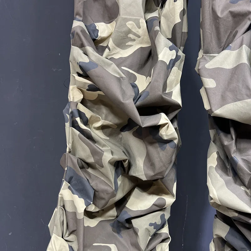 PFHQ 2025 جديد التمويه المرقعة الرجال سراويل تقليدية عصرية مستقيم الساق فضفاض بنطلون الصيف شارع العليا الرجال 21E6495